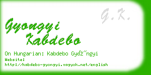 gyongyi kabdebo business card